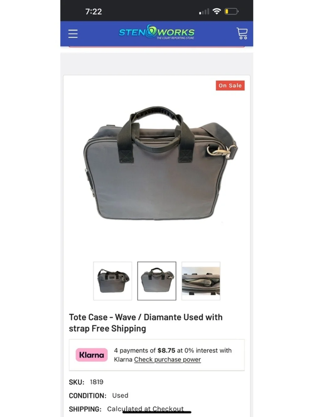 stenography machine carrying case bag